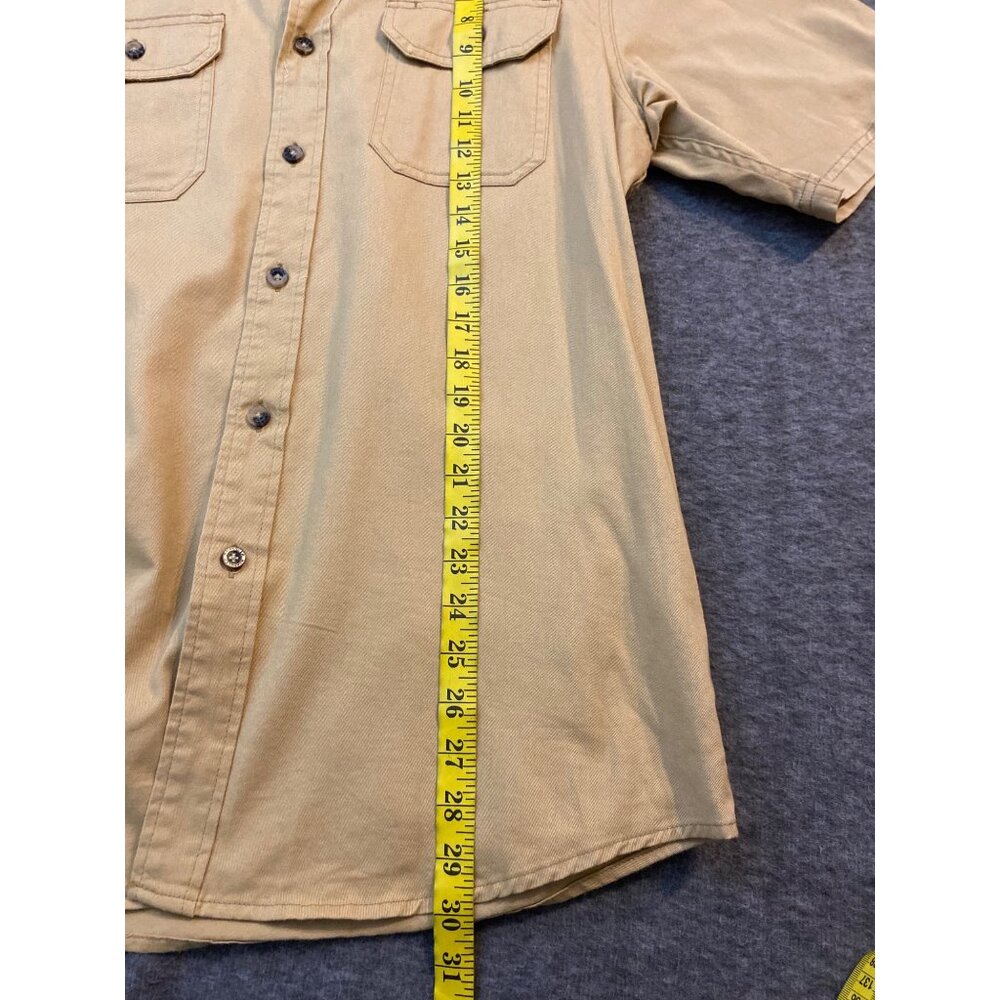 Wrangler Mens Beige Short Sleeve Button-Up Shirt Size M - Picture 6 of 7